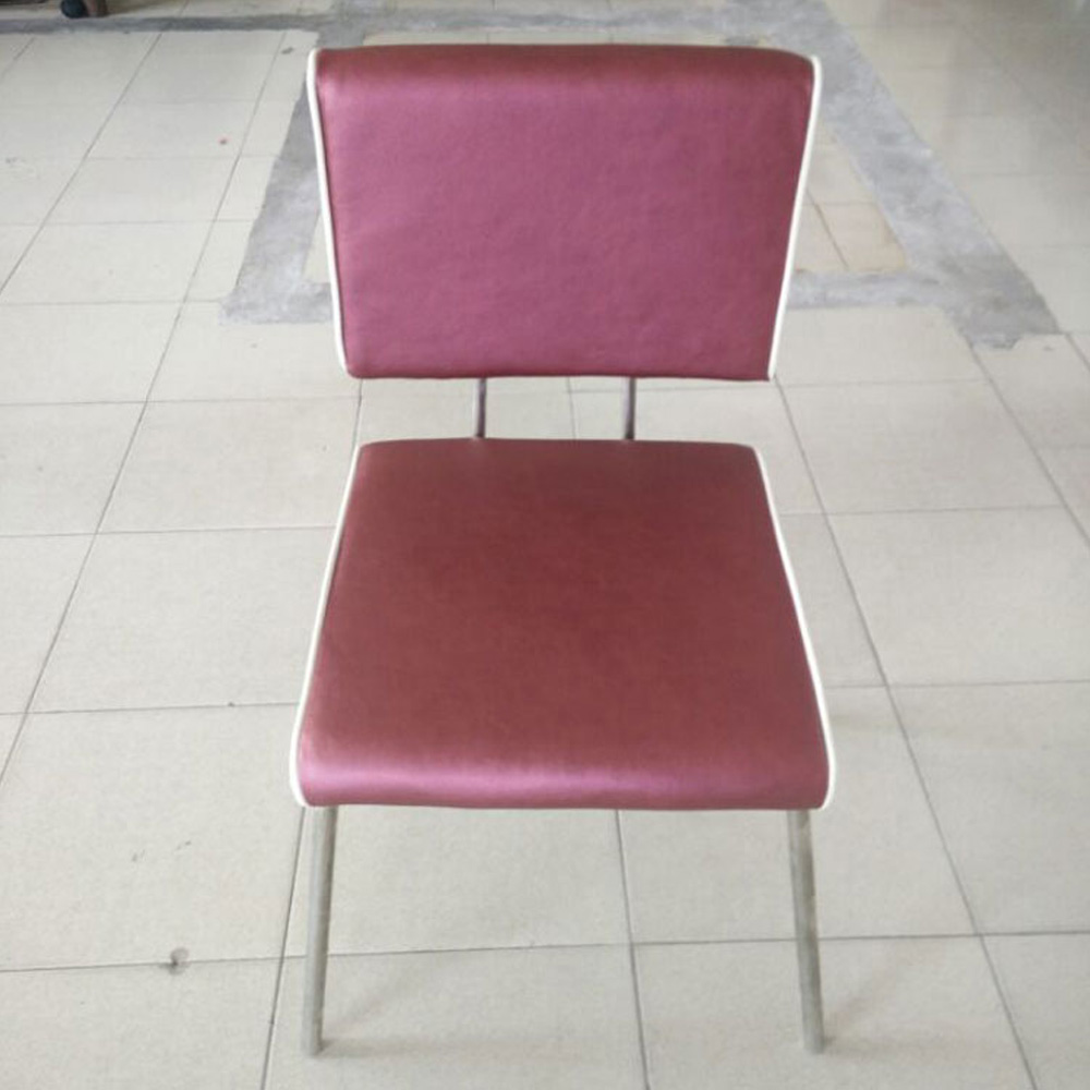 1950s american retro diner chair M-8348,Customize purple PU thin seat and back 1960s style retro chrome chair, purple leather steel frame with piping 60s chrome retro chairs