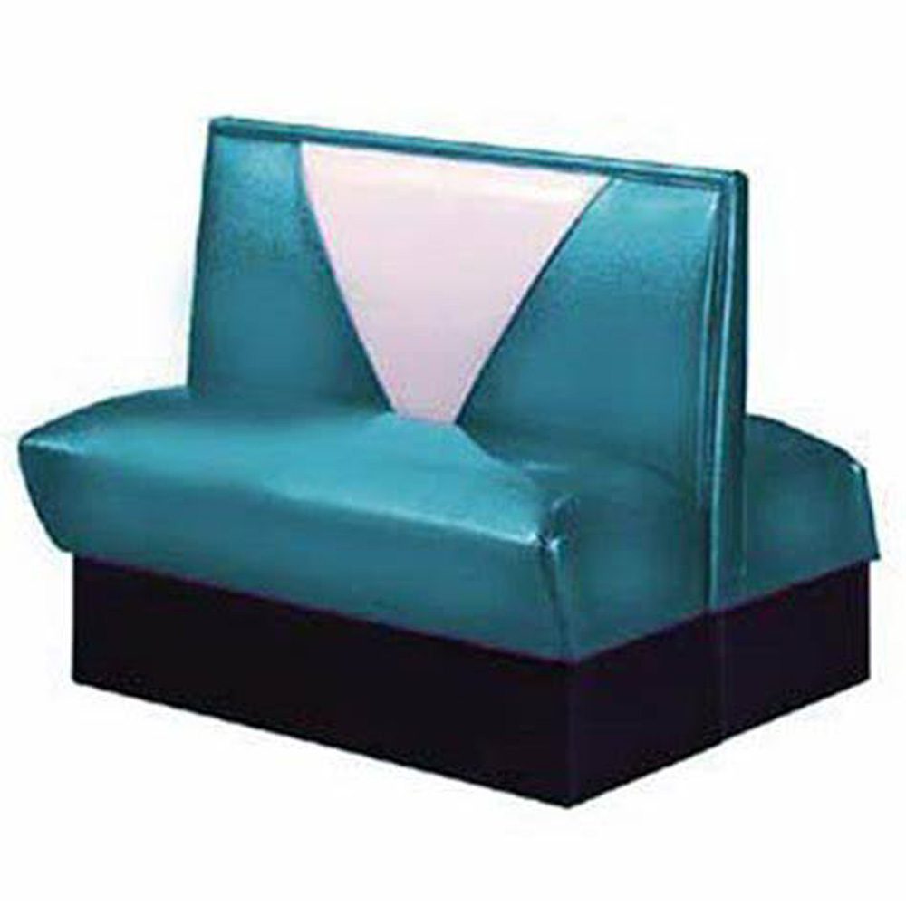 1950s american retro diner booth M-8548,Turquoise V shape doubleside retro diner Bel Air booth couches, double side 4 seat V backrest american 1950s Bel Air booth couches