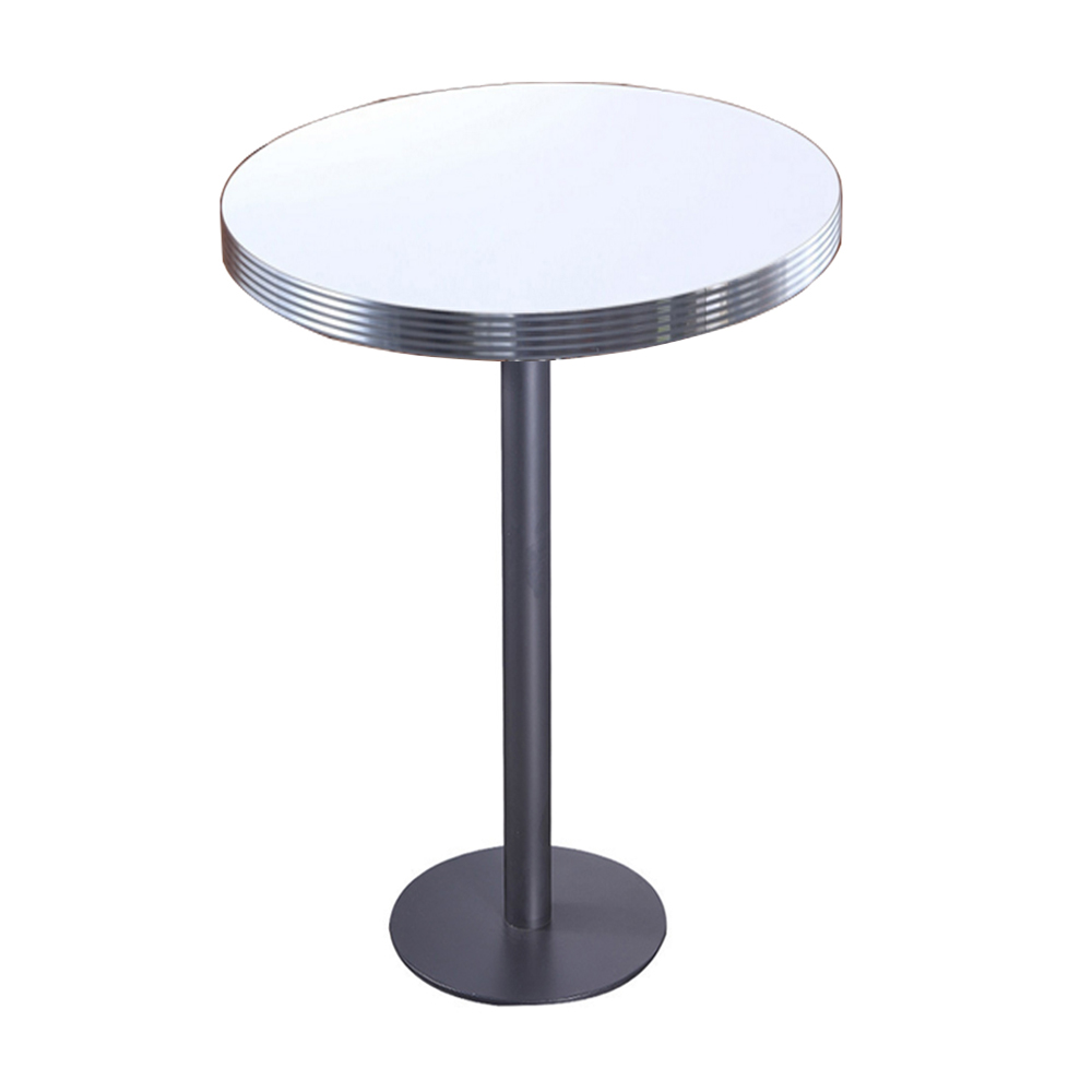 1950s american retro bar table M-8705,Popular 1960's style black high iron table base american restaurant bar table, fireproof laminate top1960s american retro restaurant bar table