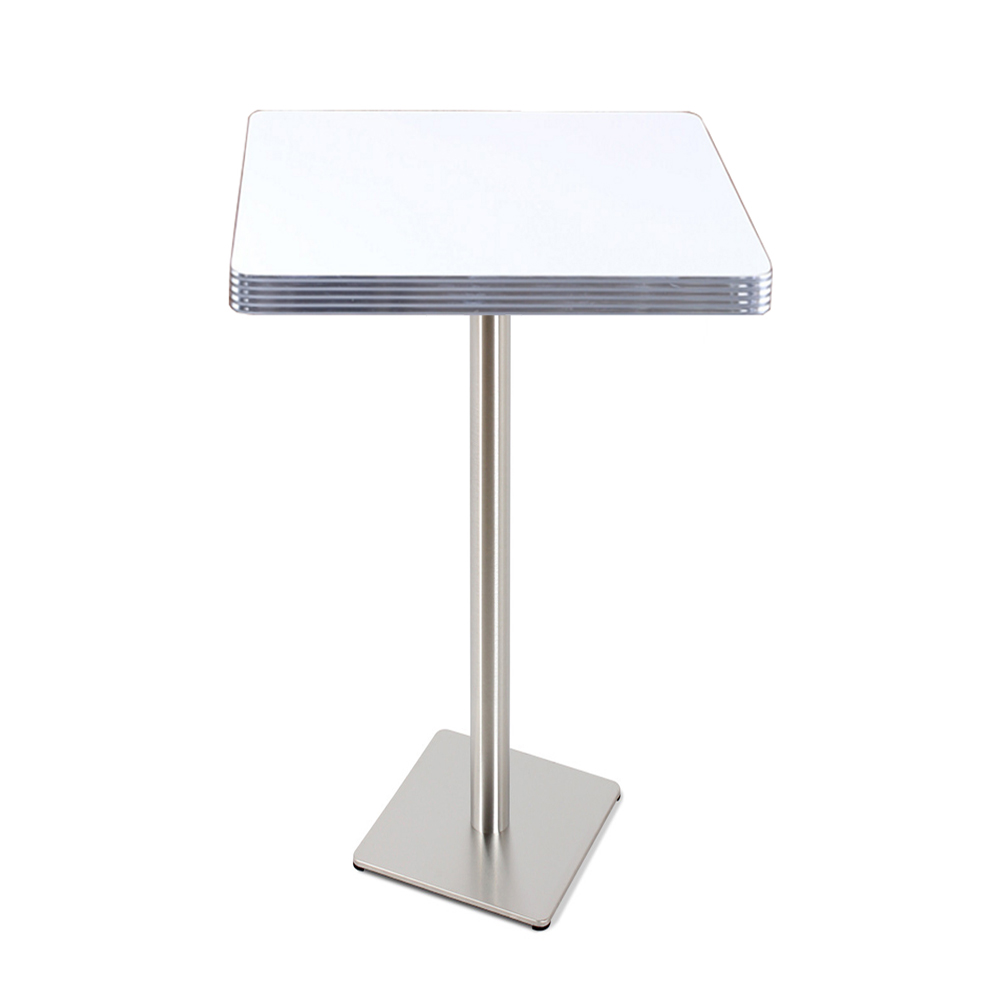 1950s american retro bar table M-8709,High quality square fireproof table top and stainless steel table base american 50's diner bar table,fireproof restaurant american diner bar table