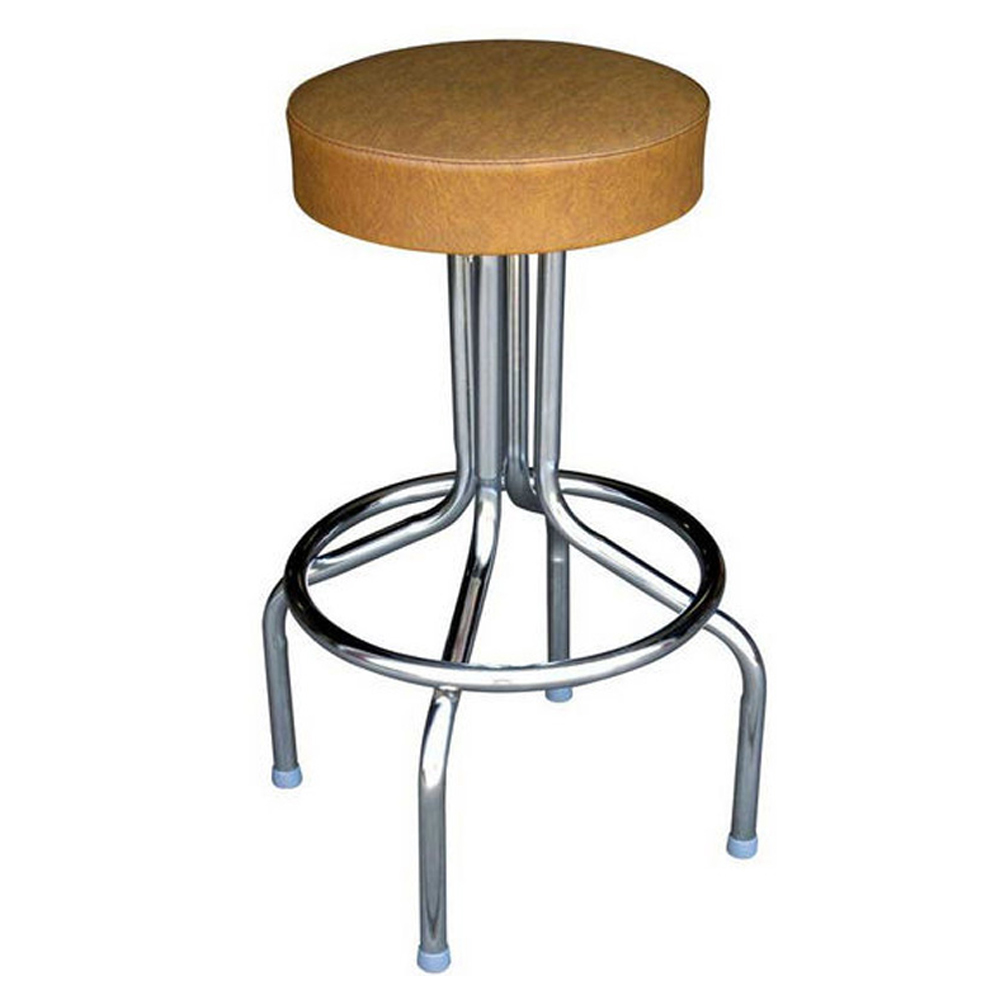 1950s american retro bar chair M-8831,Midcentury dinette brown PVC round short retro bar stools, steel frame with round brown seat 21.5inch height retro 50s bar stools chairs