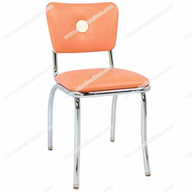 Wholesale orange colour with middle button backrest 1960's american diner chair, button back chrome american style 60's diner chairs-1950s american retro diner chair M-8347