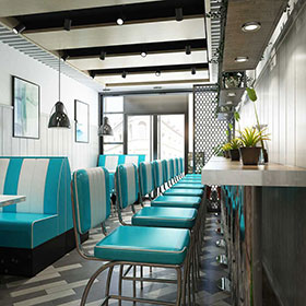Beatiful turquoise color retro bar stools furniture