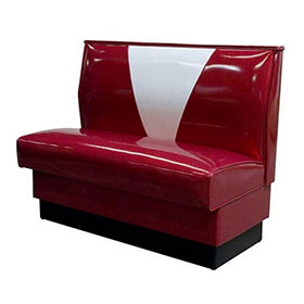 Classic v back rubby colour american style retro diner booth seating, thick seat and backrest V back rubby american diner booth seating