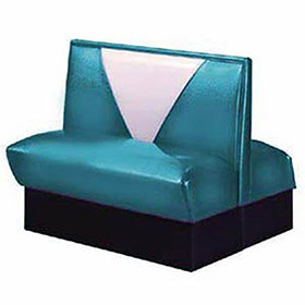 Turquoise V shape doubleside retro diner Bel Air booth couches, double side 4 seat V backrest american 1950s Bel Air booth couches-1950s american retro diner booth M-8548