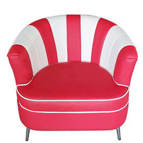 American 1950s retro diner Bel Air sofas seating M-8951-Red and white American retro diner Bel Air sofas seating, classic retro 1950s style kitchen gloss red leather Bel Air sofas