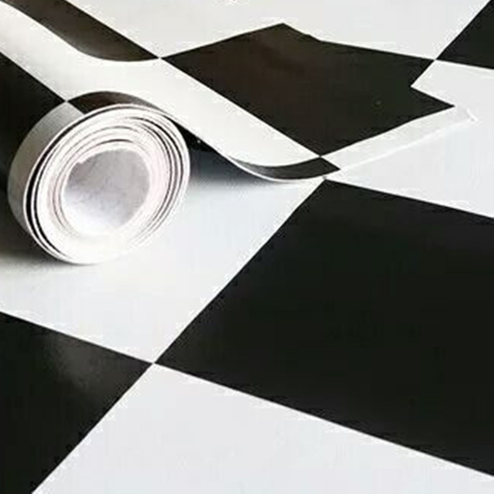 Retro diner white and black PVC floor, american style 1950's diner with glue white and black PVC floor, classic 1950s retro diner PVC floor M-89221