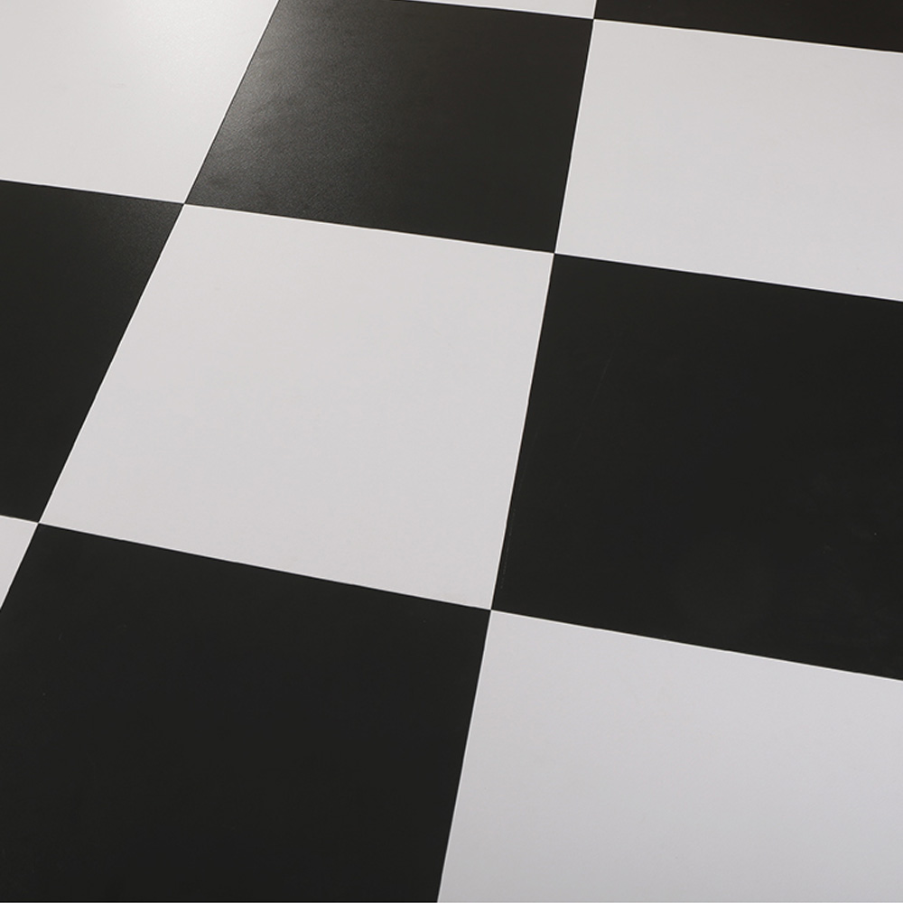 Retro diner white and black PVC floor, american style 1950's diner with glue white and black PVC floor, classic 1950s retro diner PVC floor M-89223