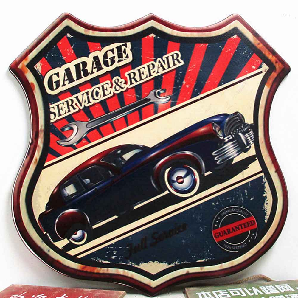 American diner iron shield decor, iron retro 1950s diner shield decoration,American 1950s retro diner decoration M-89043