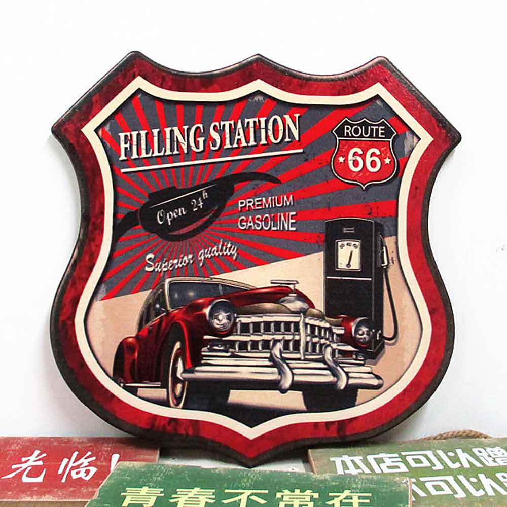 American diner iron shield decor, iron retro 1950s diner shield decoration,American 1950s retro diner decoration M-89044