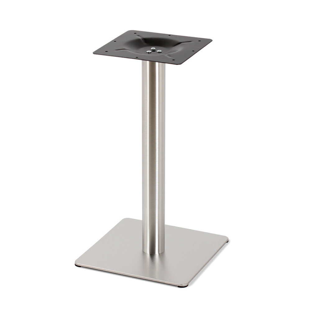Wholesale 304 stainless steel square base with round pillar retro diner table legs M-8990, size 40*40cm square base steel retro diner table legs,American 1950s retro formica diner table legs M-8990